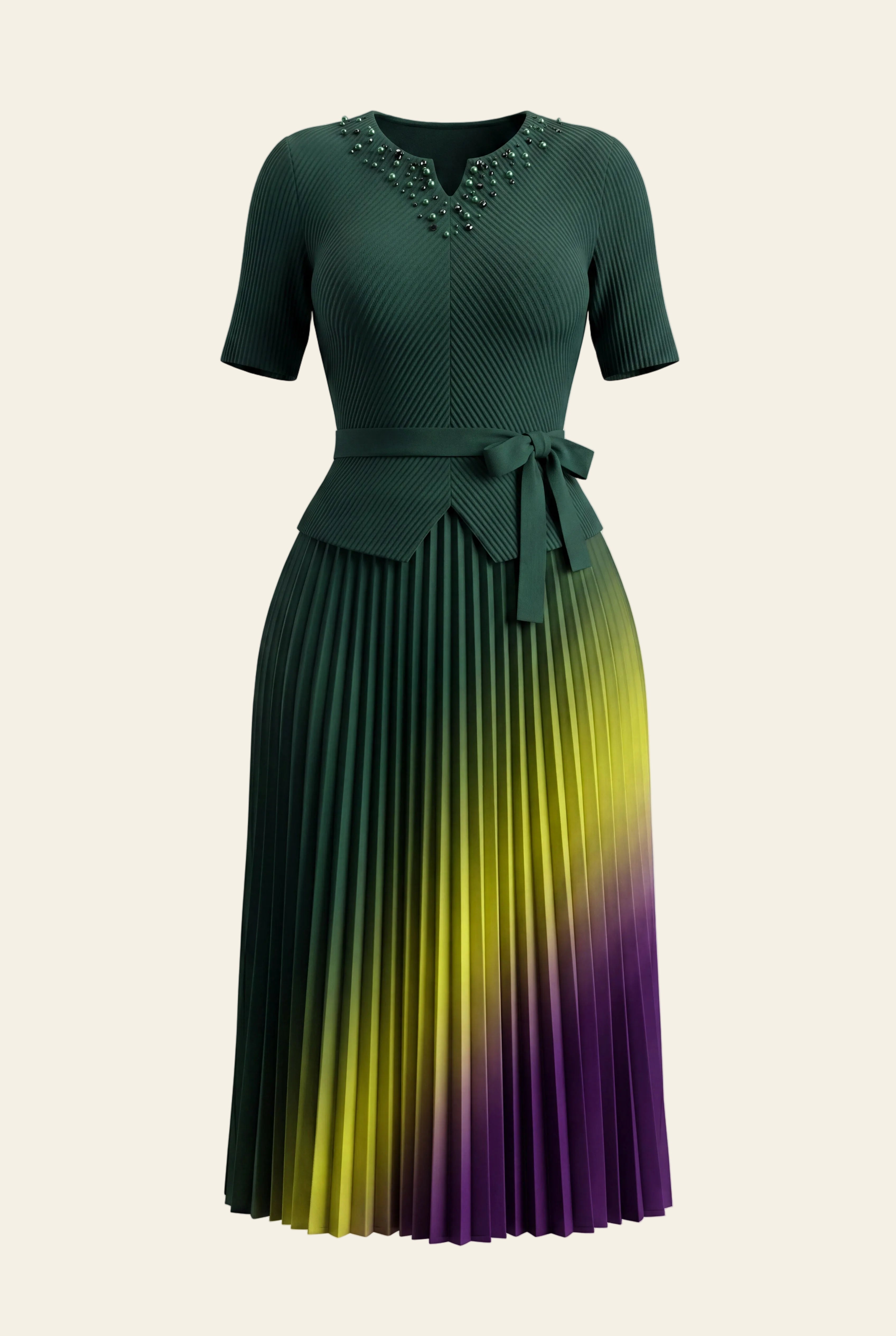 Aurora Ombre Dress – Emerald