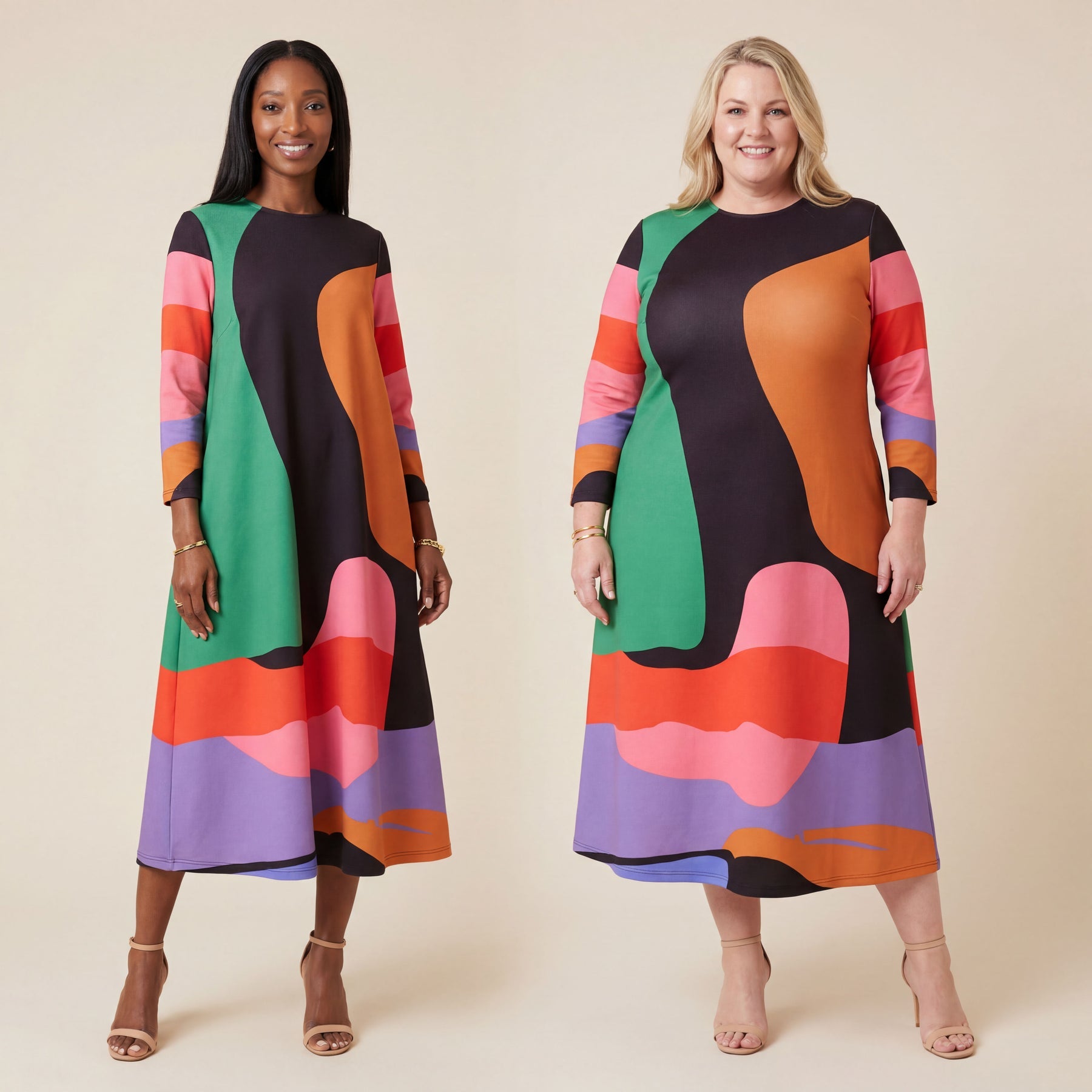 Peony Dress – Color Block