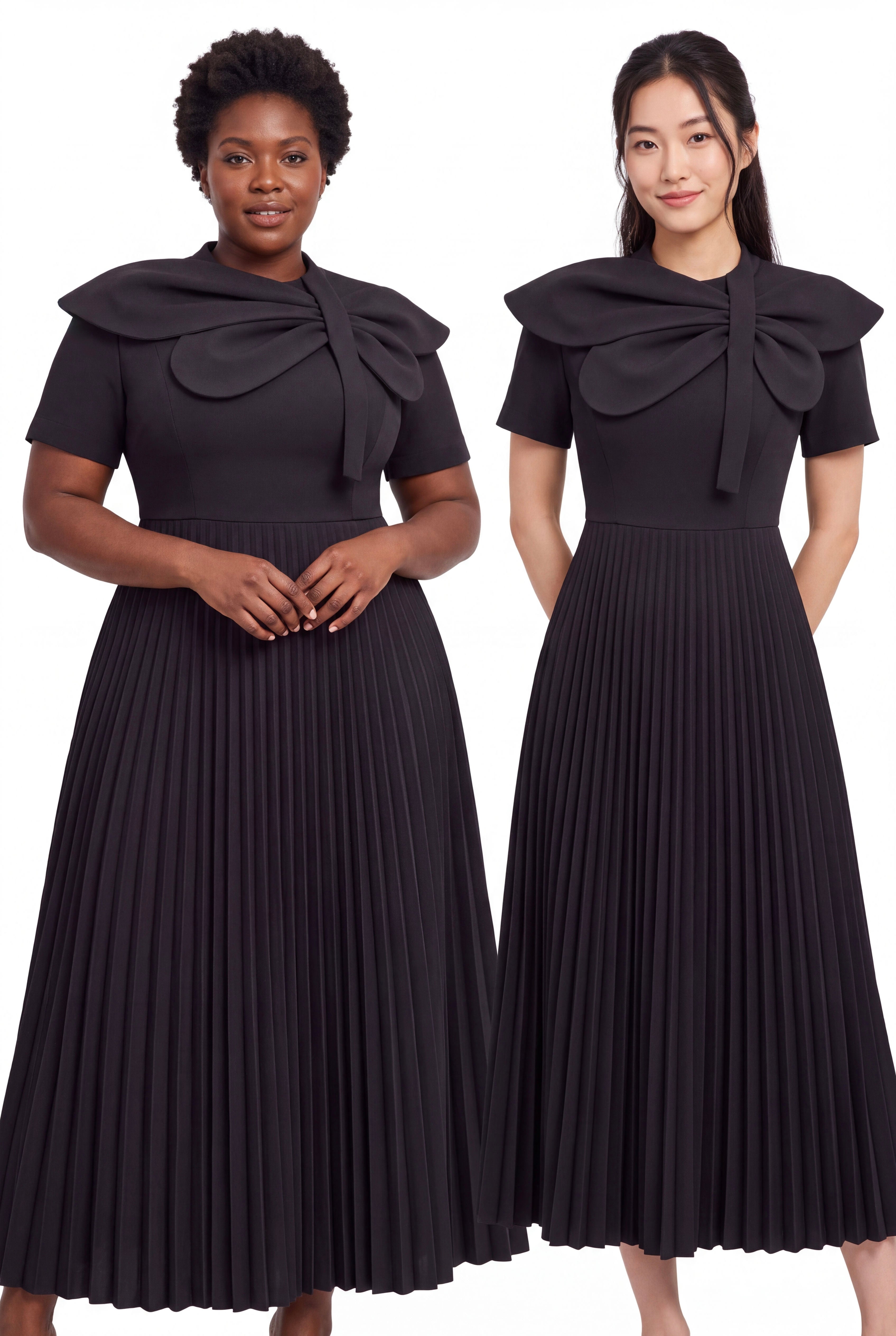 Bow Dress in Black, additional view