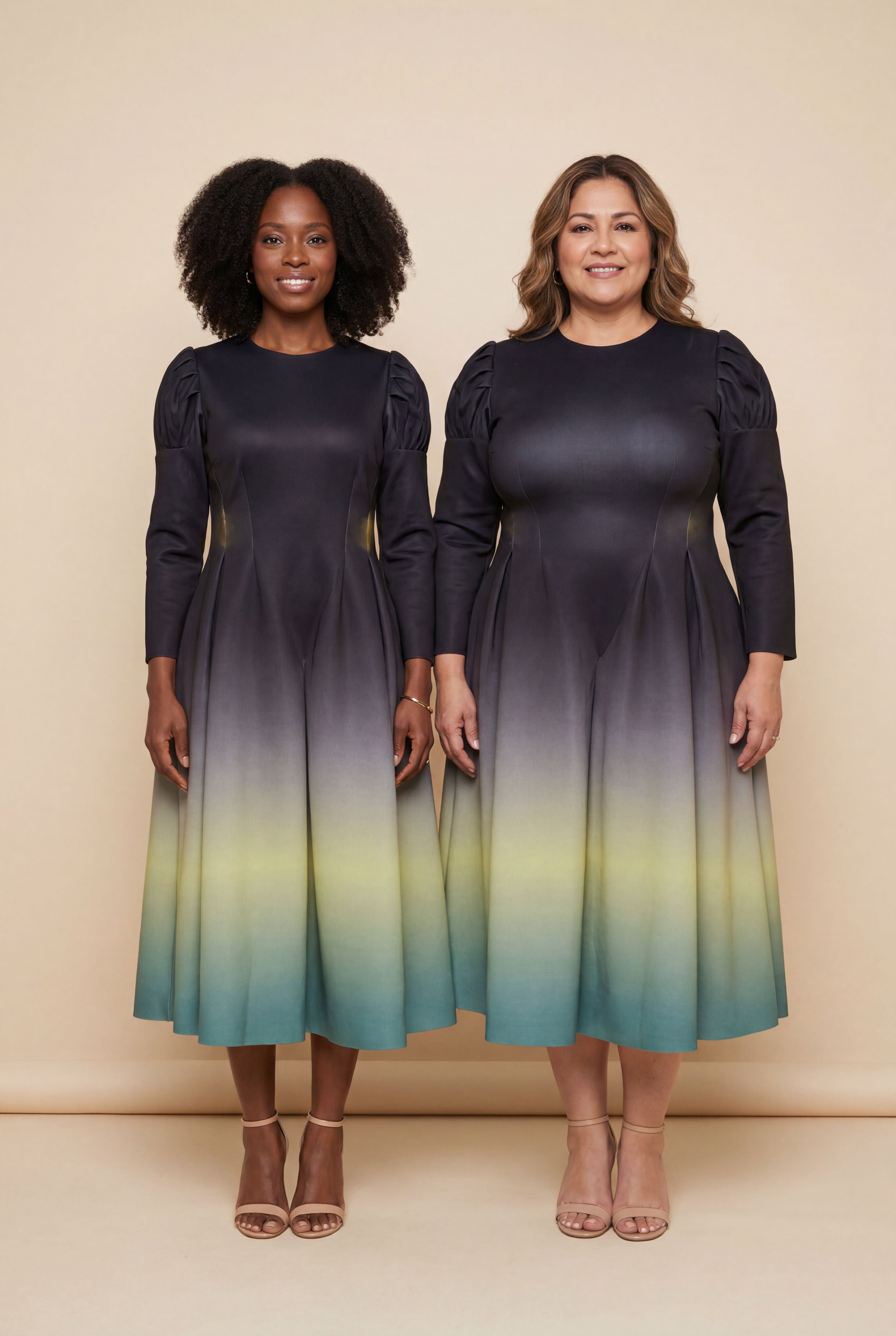 Camellia Ombre Dress – Black