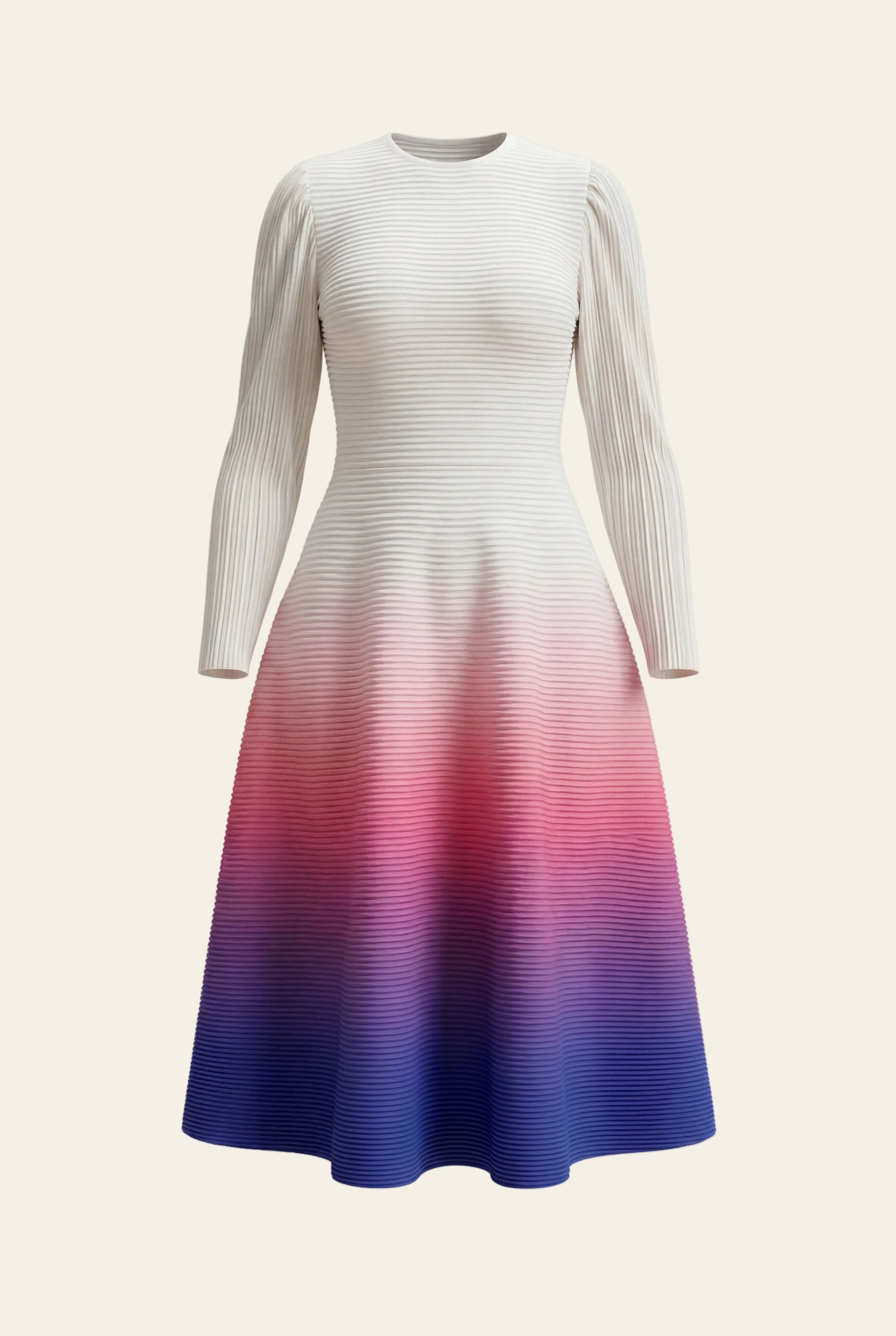 Camellia Ombre Dress – White