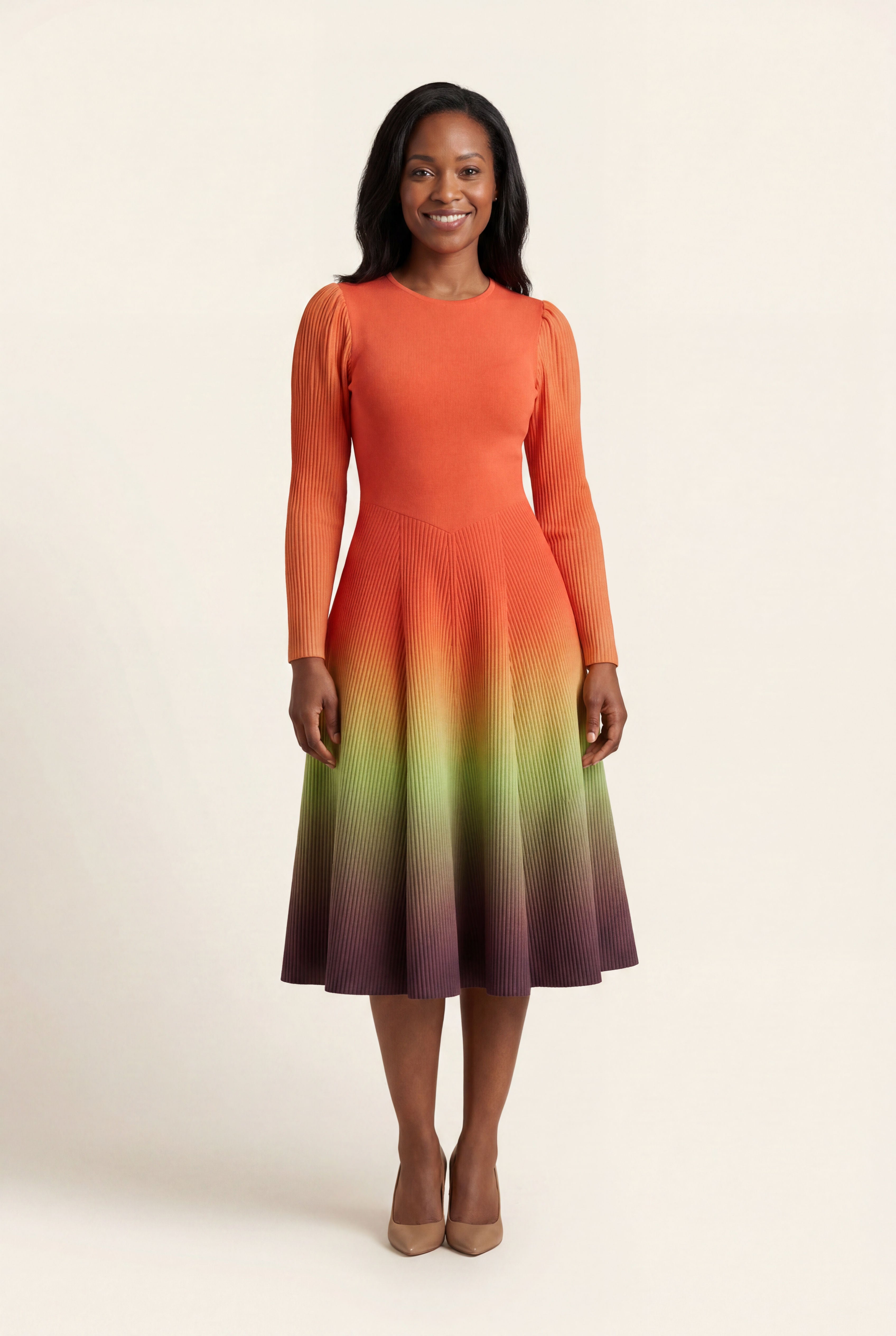 Camellia Ombre Dress – Orange
