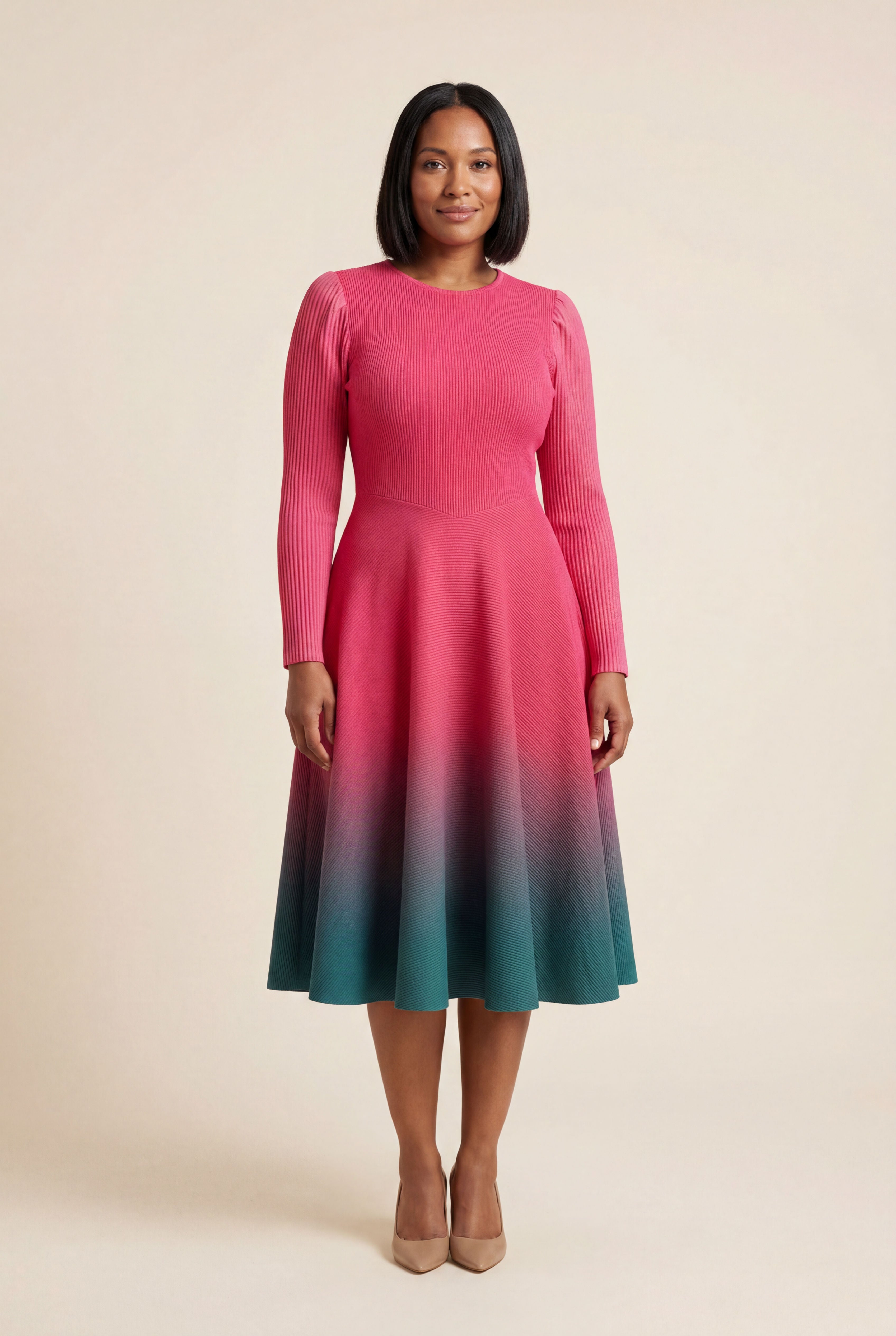 Camellia Ombre Dress – Fuchsia-thumbmail-2