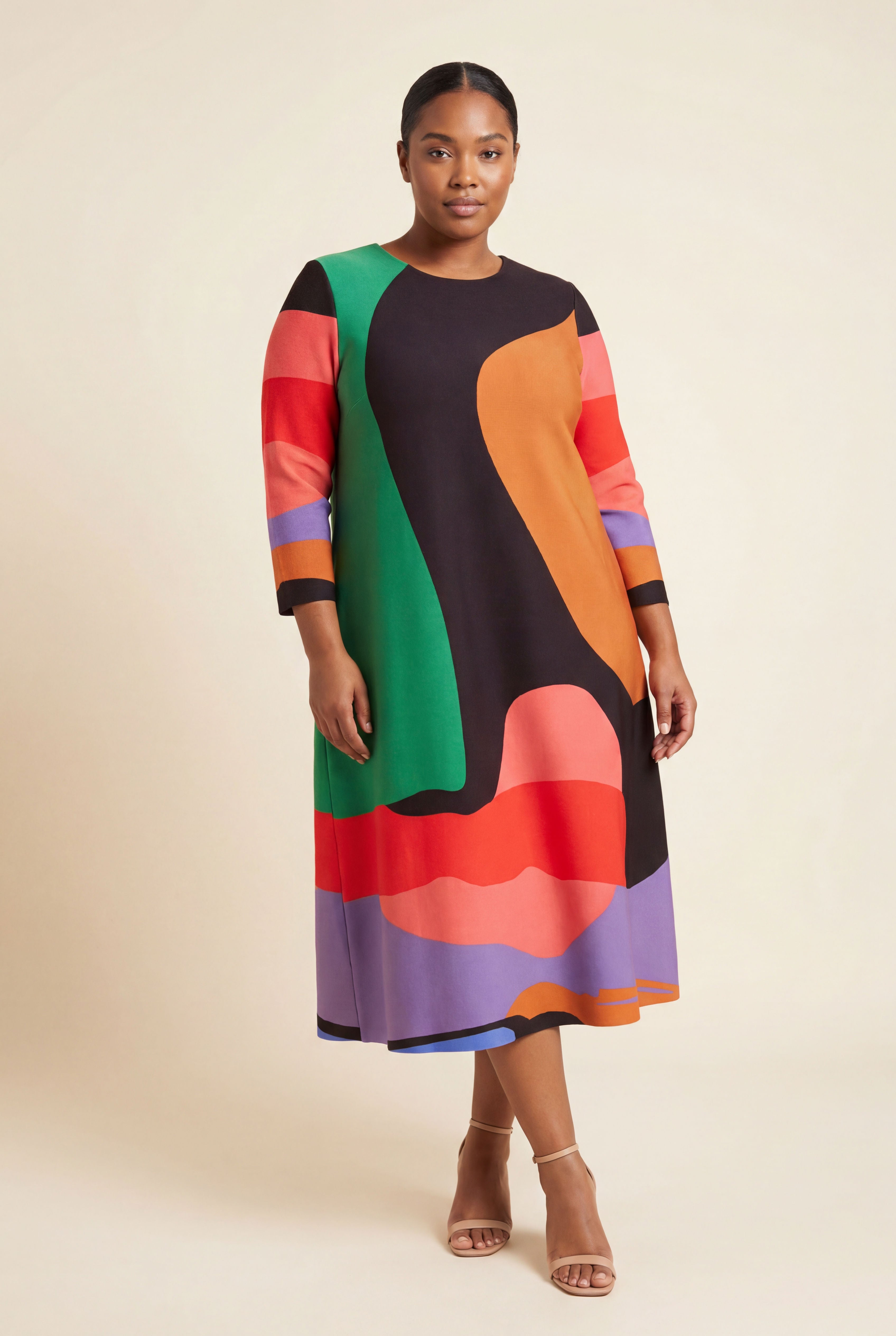 Peony Dress – Color Block-thumbmail-2