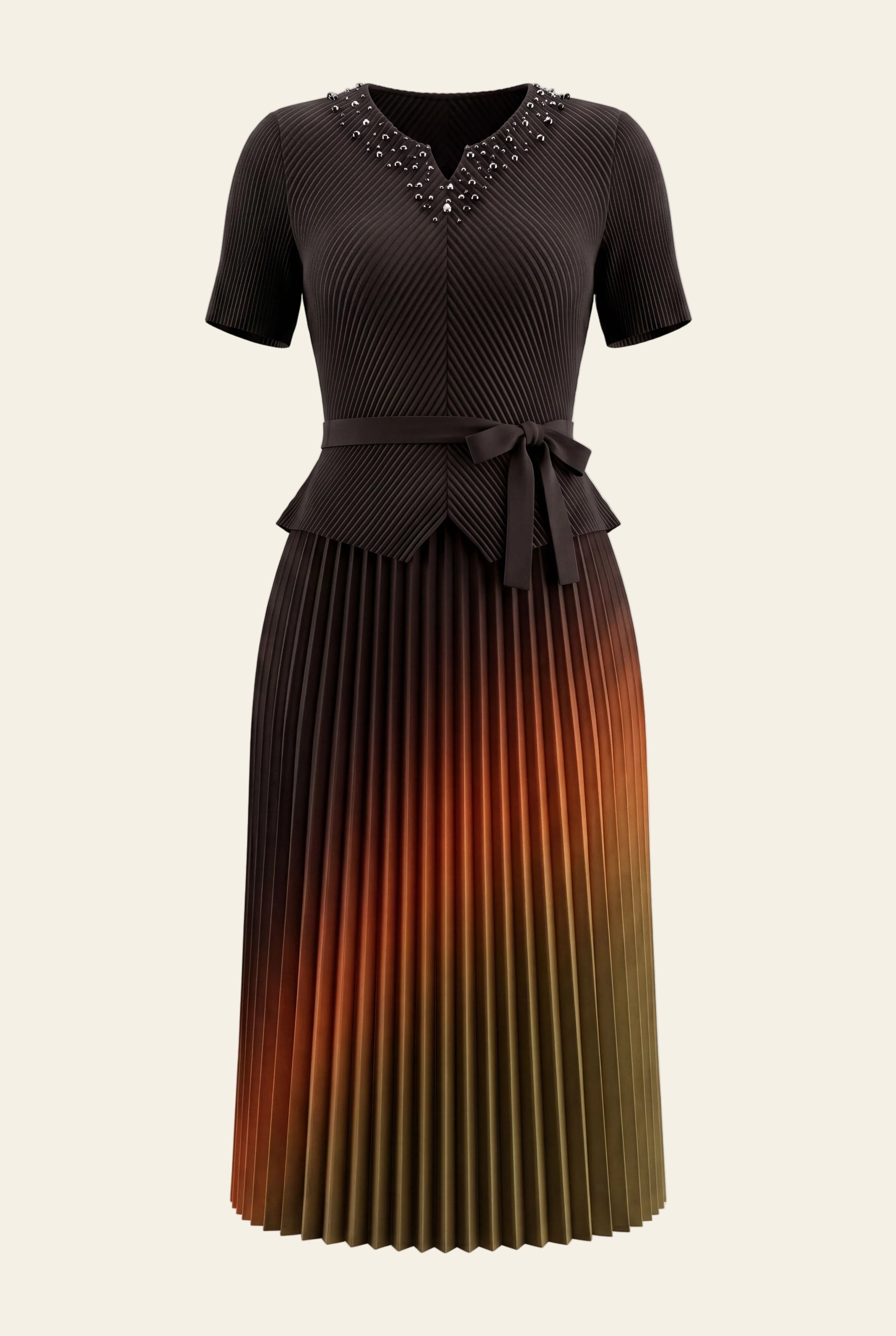 Aurora Dress in Black, a short sleeve maxi structured occasion dress from By Mikaye